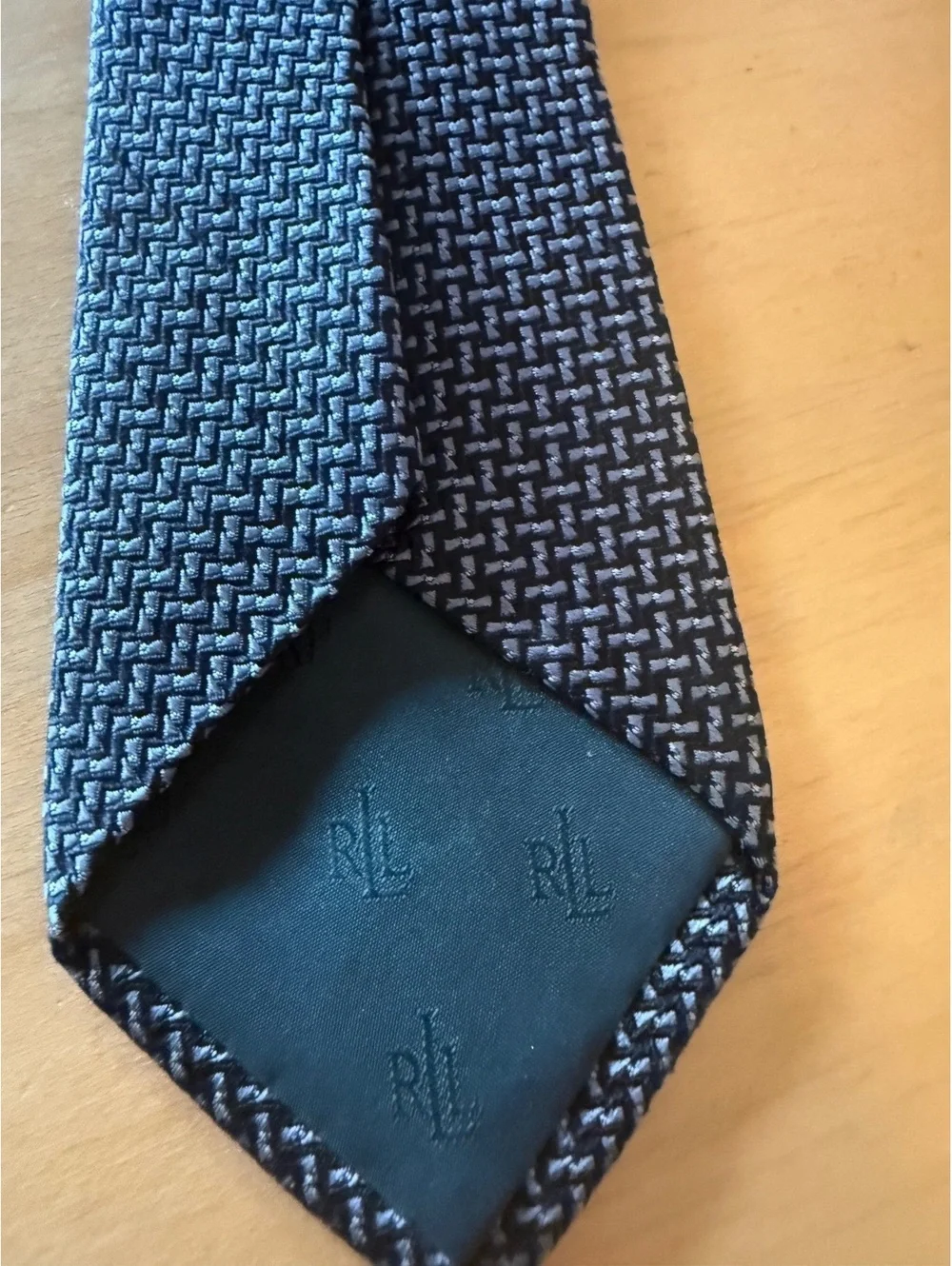 Lauren Ralph Lauren Men's Woven Patterned Tie Black and Gray